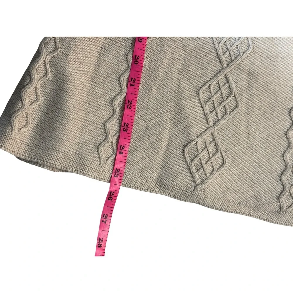 Soft Surroundings Silk Cashmere Blend Lattice Cable Knit‎ Sweater Beige PXS